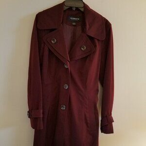 **LAST CHANCE** Liz Claiborne burgundy trenchcoat size M - EUC